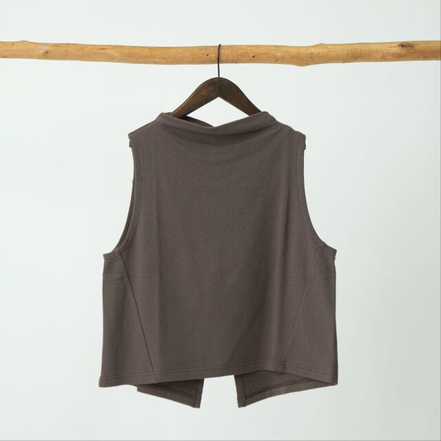 0624AT70844コットンヴィンテージ裏毛ボトルネックベスト