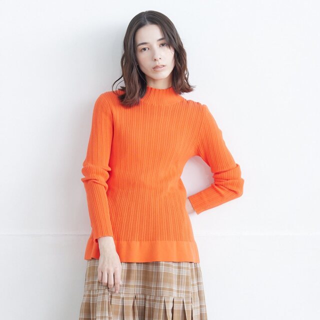 0624AT71411 コットンランダムテレコニットハイネックプルオーバー