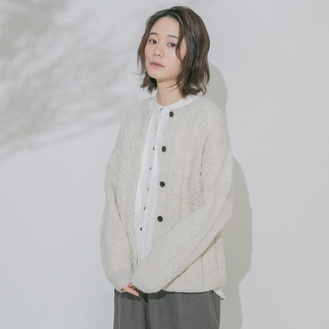 0624AT71552ウールハンドニットカーディガン