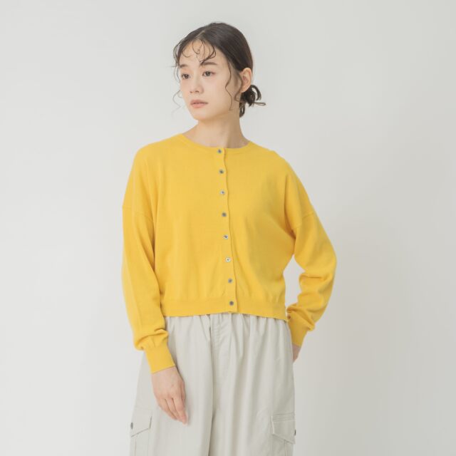 0624AT74448 コットンニットショートカーディガン