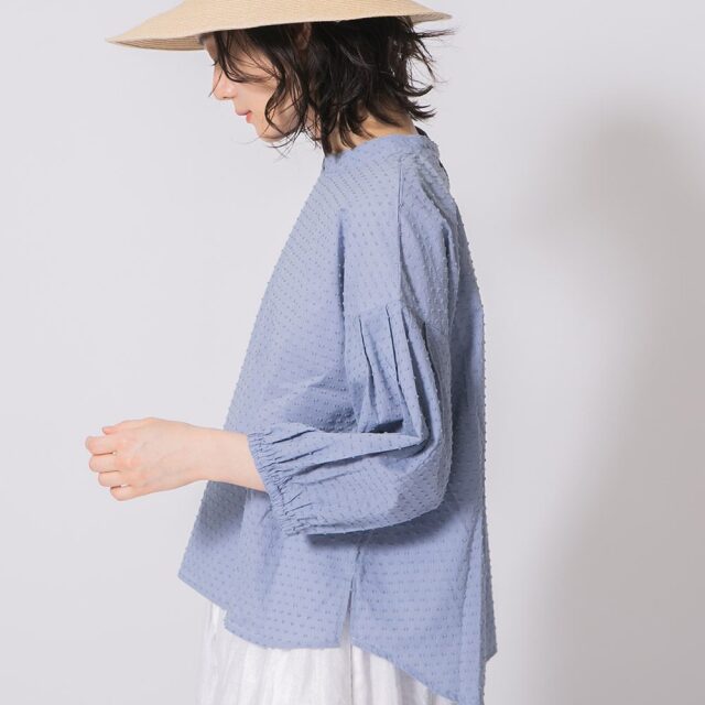 0624PS-51355 コットンカットドビーブラウス