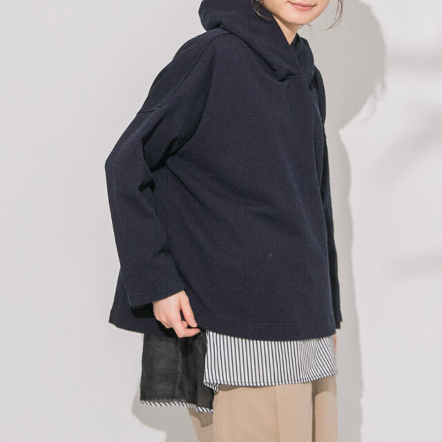 0624PT-52610 コットンリヨセルストライプ切替チュニック