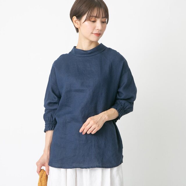 0624US-61361 リネン2WAYブラウス