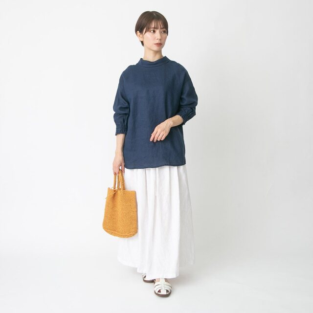 【TUTIE.】ツチエ　リネン　ロング　シャツ　2way 麻(リネン)100％ 天然素材の人気2WAYブラウスブ｜ナチュラル