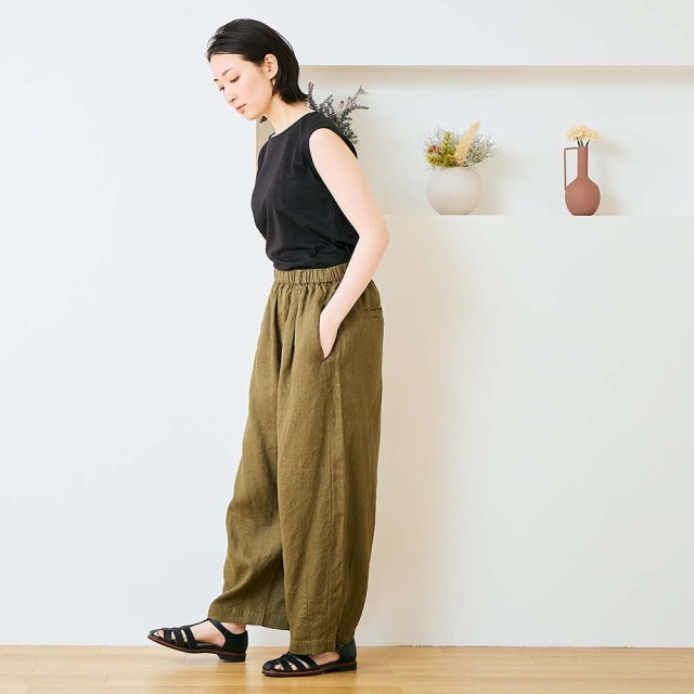 0624US-66368 リネンコクーンパンツ