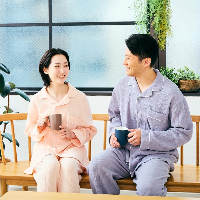 【ユニセックス】ふんわりコットンダブルガーゼパジャマ