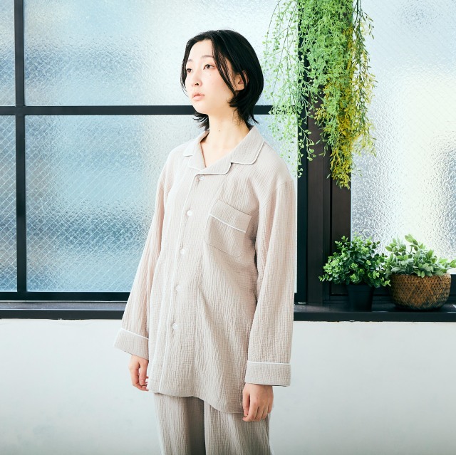 0624US01376 ふんわりコットンダブルガーゼパジャマ