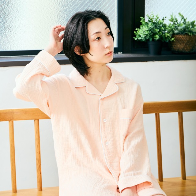 0624US01376 ふんわりコットンダブルガーゼパジャマ