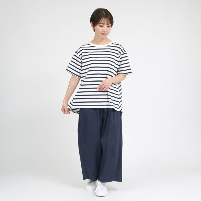 0624US71182 ドライコットン天竺ボーダープルオーバー