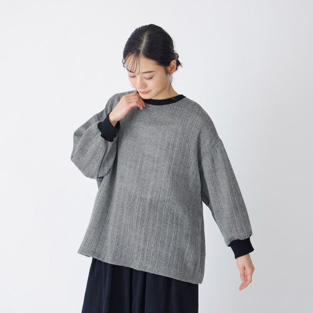 0624WT51127ウールガーゼリブプルオーバー