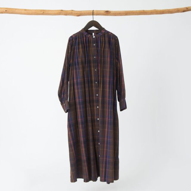 BLUEBIRD BOULEVARD リネンマドラスチェック ワンピース 新品 - ワンピース 