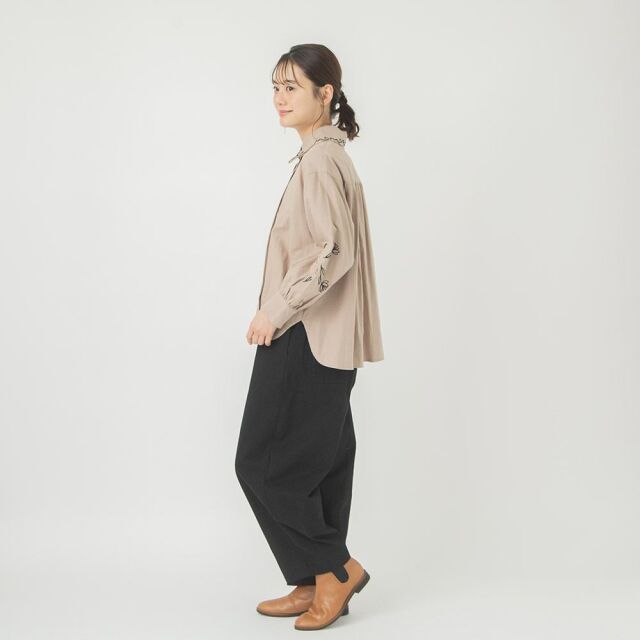 0624WT61016コットンビエラフラワー刺繍ブラウス