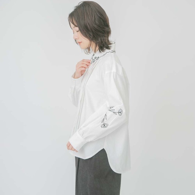 0624WT61016コットンビエラフラワー刺繍ブラウス