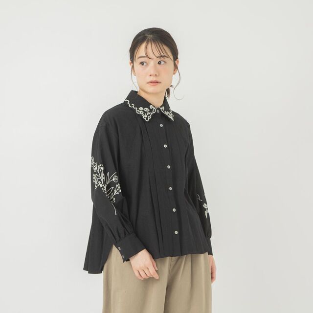 0624WT61016コットンビエラフラワー刺繍ブラウス