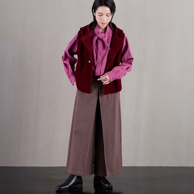 0624WT66004コットンツイル起毛センタータックパンツ