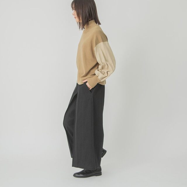 0624WT66004コットンツイル起毛センタータックパンツ