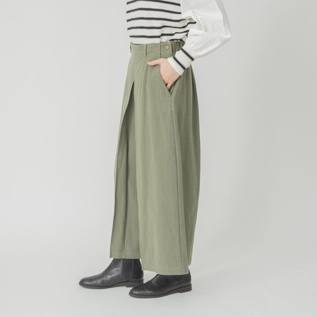 0624WT66004コットンツイル起毛センタータックパンツ