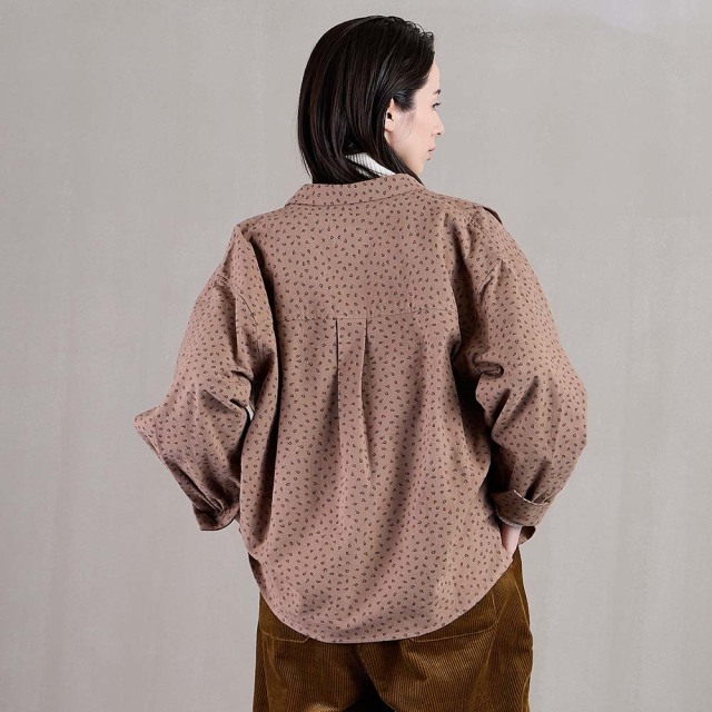 0624WT91010コットン起毛プリントブラウス