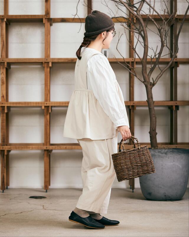 yuni コットン ピンタック ギャザープルオーバー ブラウス natural couture｜インド綿ピンタックギャザーブラウス