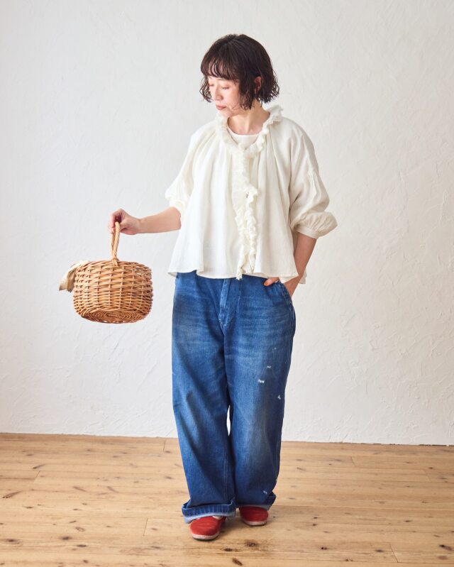 新品未使用‼️TUTIE ツチエ　tomomiさんコラボ　リネンブラウス 受付終了【tomomiさんコラボ】リネンエアーウォッシュフリル