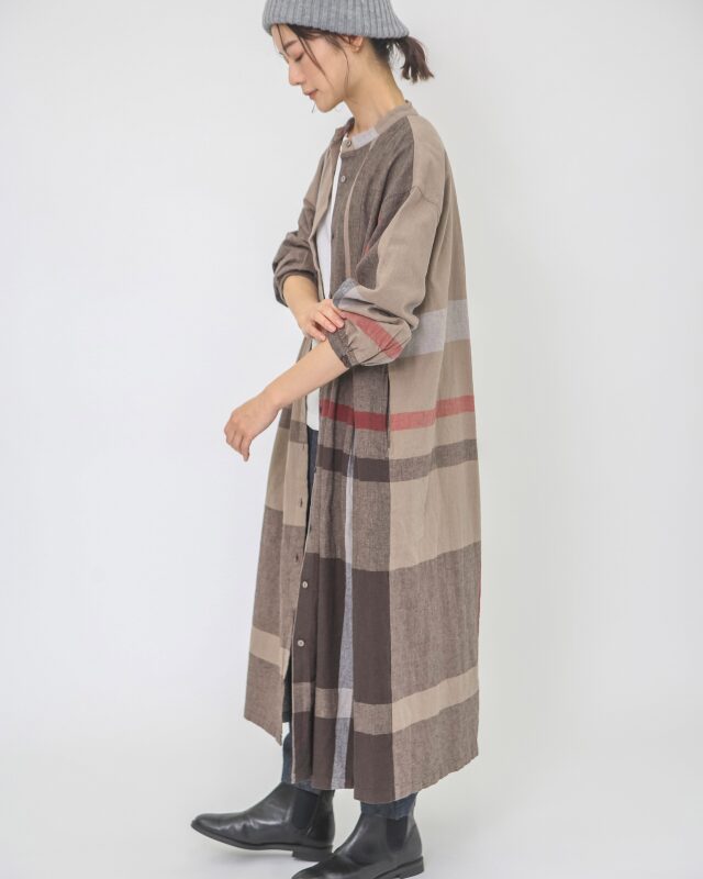 ハンドメイド　日本製上質コットンリネンワンピース　ご確認用 リブ使いコットンリネンワンピース - ベルーナ【公式】