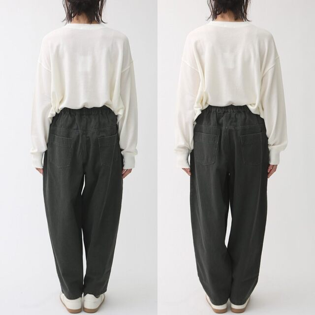 モデル身長：164ｃｍ　左：ショート丈　右：ロング丈