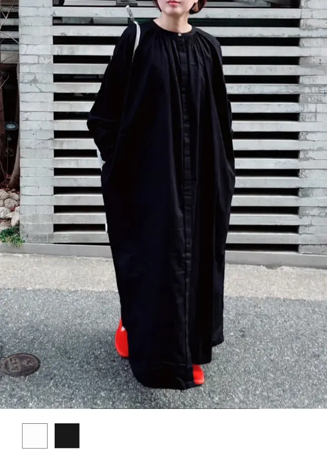 【ricoさんコラボ】【丈が選べる】 コットンリネンバンドカラーワンピース / 1月末発送 / 再販