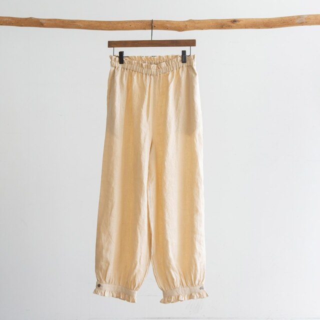 3日間限定販売】【Kihoさんコラボ】リネンムジギャザーフリルパンツ