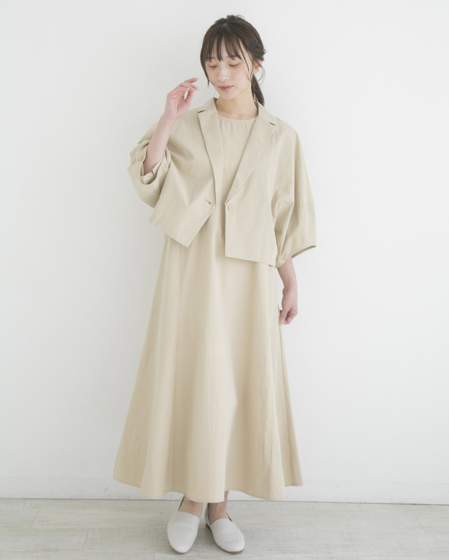 0625PS63062 コットンセルロースシームフレアーワンピース