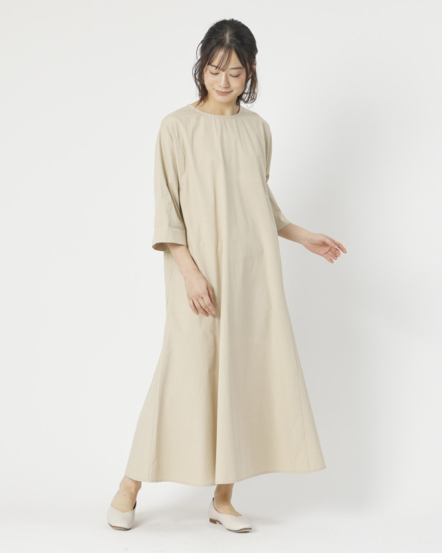 0625PS63062 コットンセルロースシームフレアーワンピース