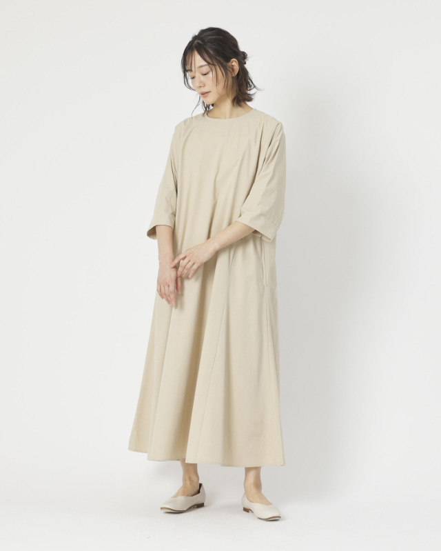 0625PS63062 コットンセルロースシームフレアーワンピース