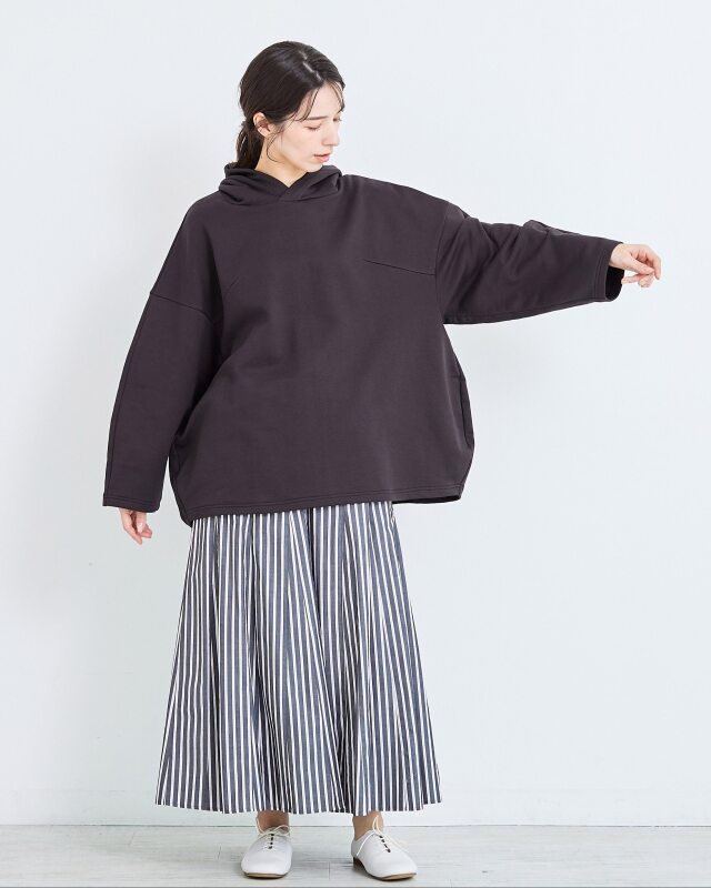 AURALEEパーカー コットン混紡 コットンインレイボールパーカー