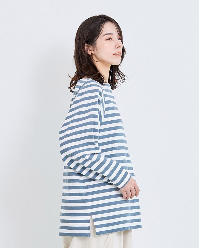 ETRETOKYO　リサイクルコットンボーダーTee　ブルー ETRE TOKYO - バスクボーダーTee - BLUE | ADDICT WEB SHOP