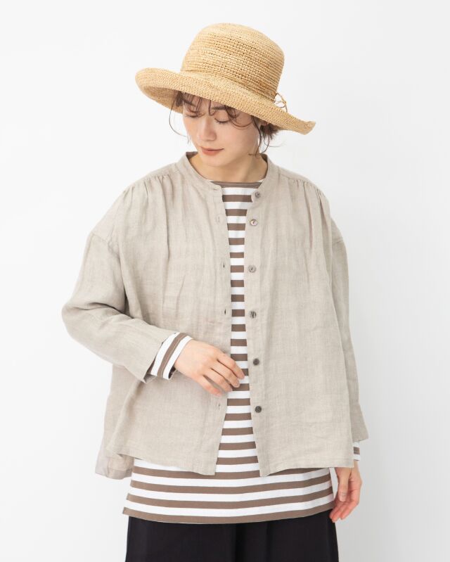 【SALE セール】TUTIE. (ツチエ) | コットンボーダーワイドスリーブプルオーバー (charcoal) | トップス プルオーバー お洒落 コットンボーダーワイドスリーブプルオーバー