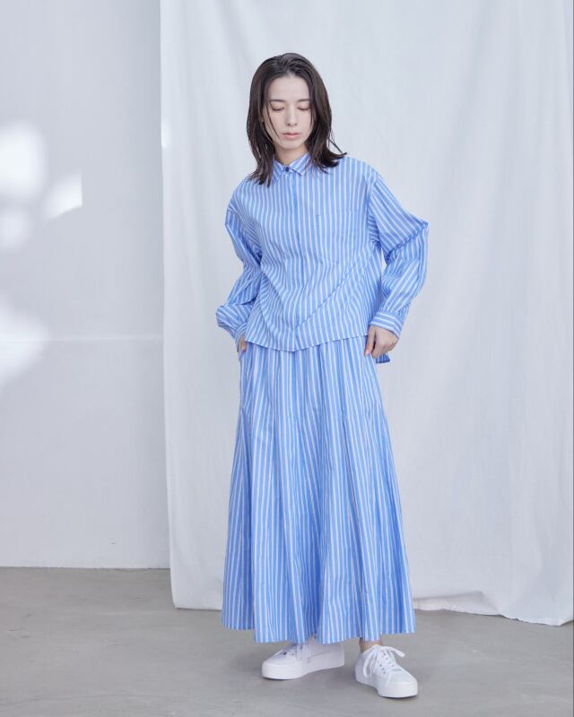 TUTIE. (ツチエ) | コットンカラーストライプシャツブラウス (orange) | トップス ブラウス お洒落 TUTIE.｜コットンカラーストライプシャツブラウス | Rakuten