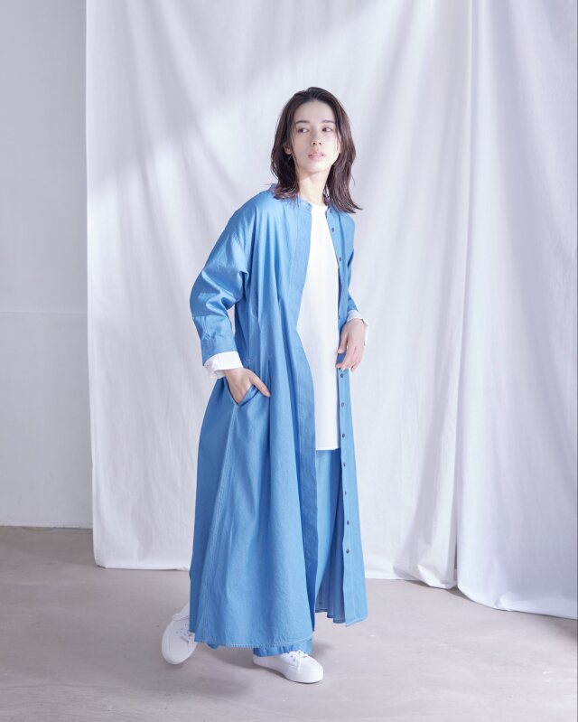 d.i.a. デニムワンピース 長袖ライトブルー デニムワンピース 長袖 春服 秋物 前ボタン 前開き デニム