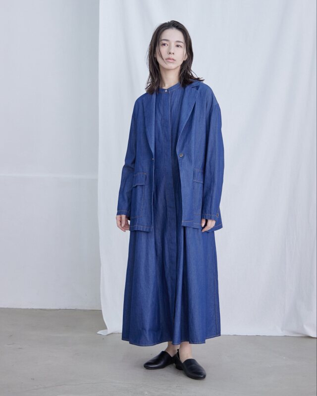 d.i.a. デニムワンピース 長袖ライトブルー デニムワンピース 長袖 春服 秋物 前ボタン 前開き デニム