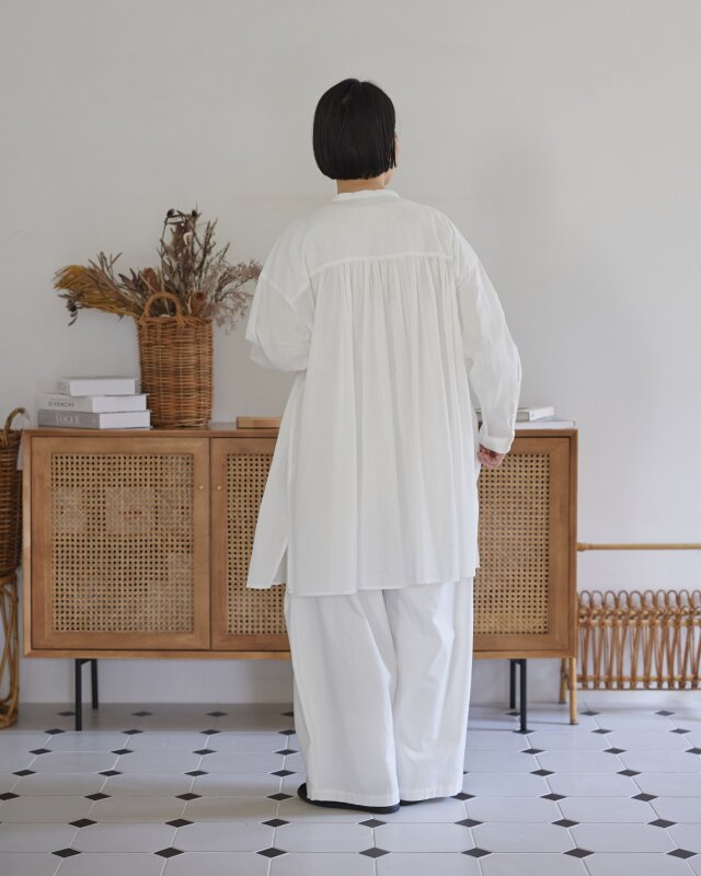 0625UE62006【aiさんmegさんコラボ】コットンリネンバンドカラーチュニック