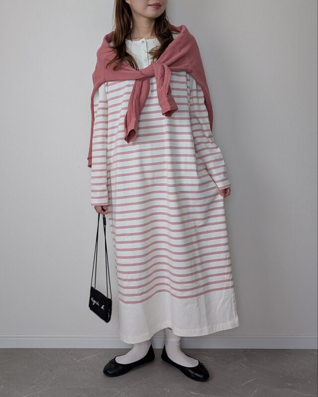 トップス haru 受付終了【HALさんコラボ】【丈が選べる】ボーダーマキシ丈