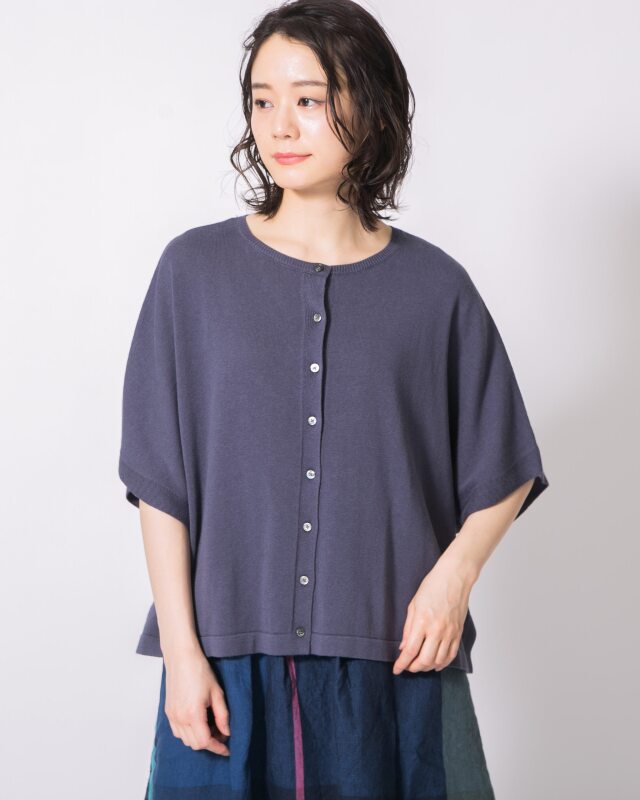 0625US74402コットンリネンニットカーディガン