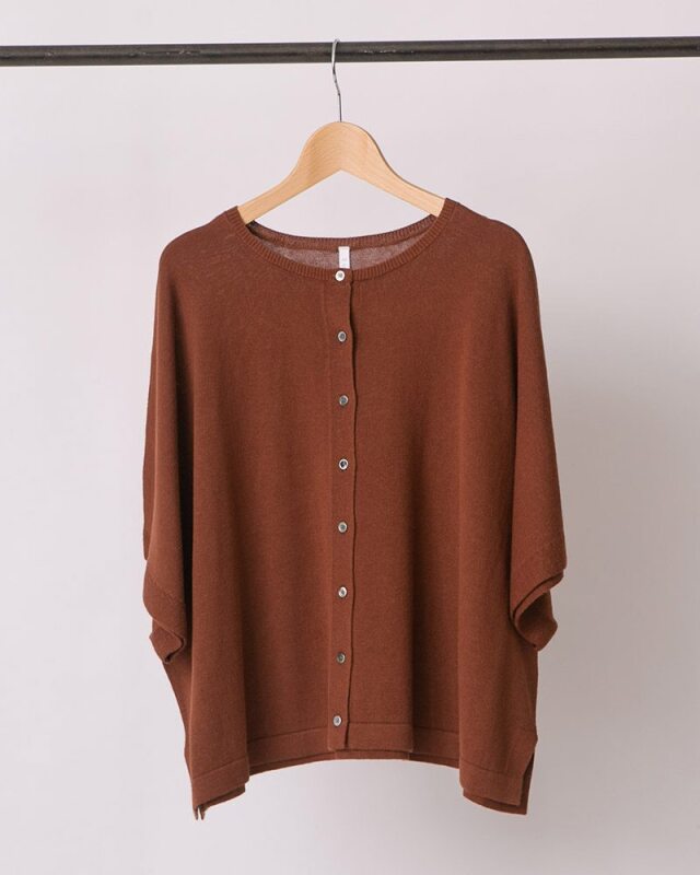0625US74402コットンリネンニットカーディガン