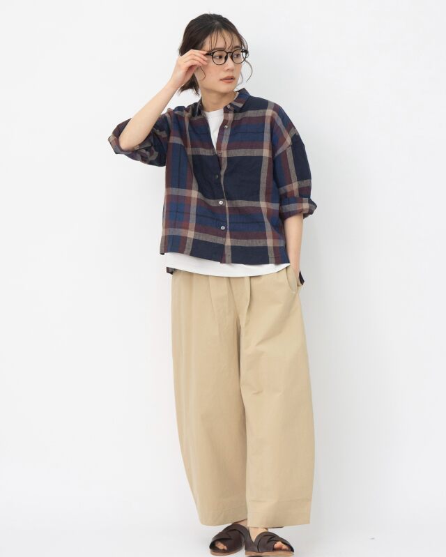 45Rインドリネン マドラスチェック カシュクール 45R｜インドリネンマドラスのセーラードレス | Rakuten Fashion