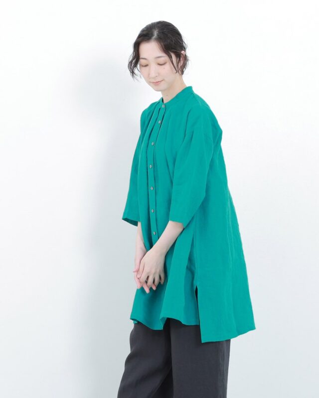 新品　TUTIE. ツチエ　リネン　カシュクール　ブラウス TUTIE. ツチエ】前後両A面 2WAY リネン ギャザー ブラウス
