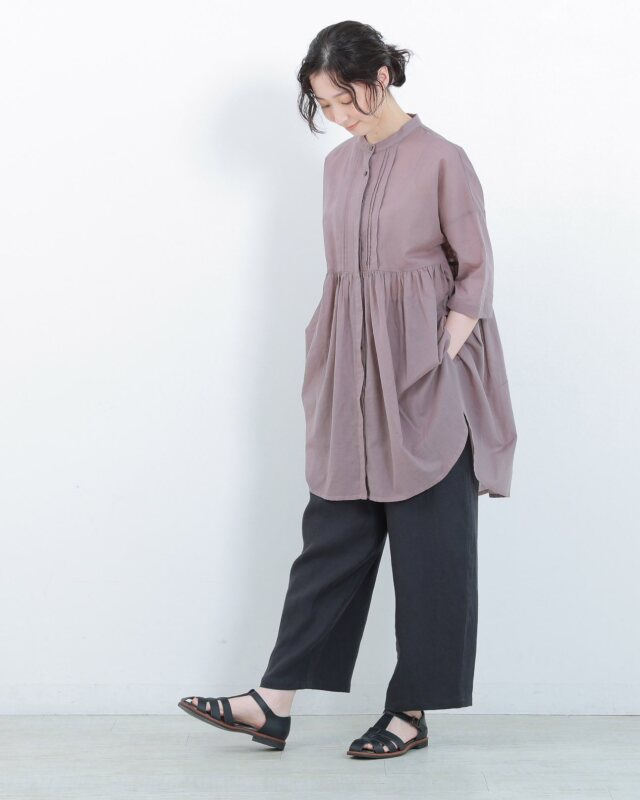 koton リネンロングブラウス コットンリネンローンタックロングブラウス