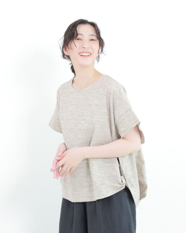 コットン&リネンジャージーTシャツ コットンリネンジャカードジャージプルオーバー