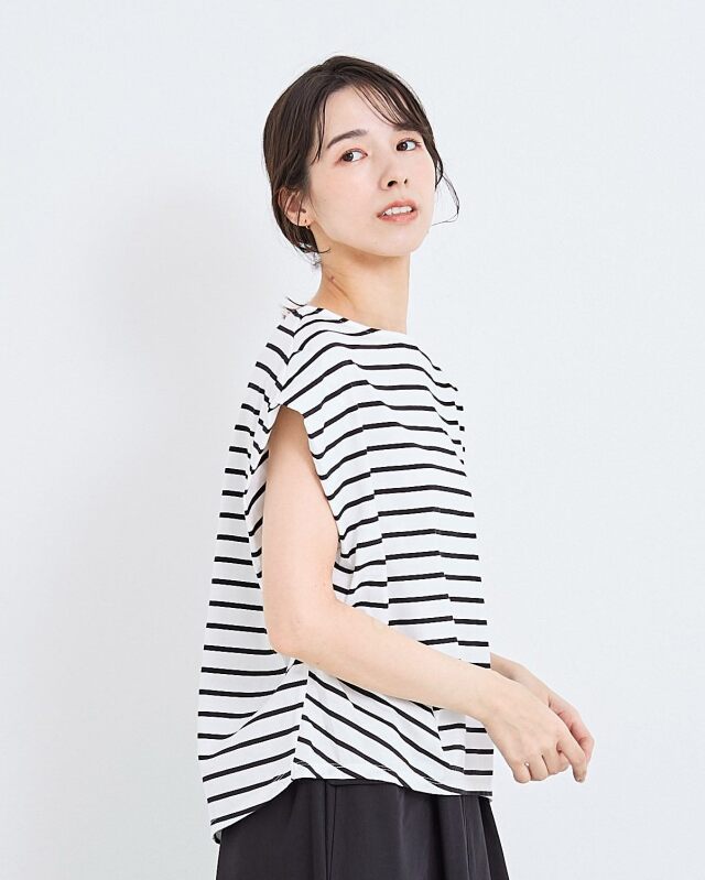 ETRETOKYO　リサイクルコットンボーダーTee　ブルー ETRETOKYO リサイクルコットンボーダーTee ブルー ETRÉ TOKYO