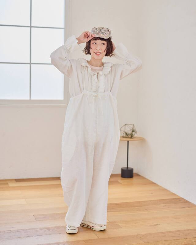 受付終了【tomomi×TUTIE.】リネンブラウジングサロペット｜先行予約｜6