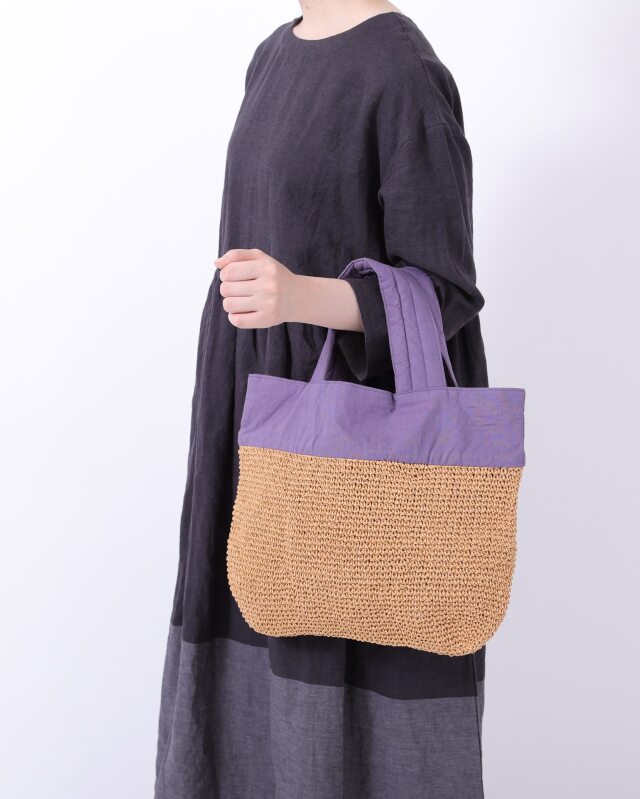 TUTIE.×ENA KUAM】リネンコマ編みバッグ大