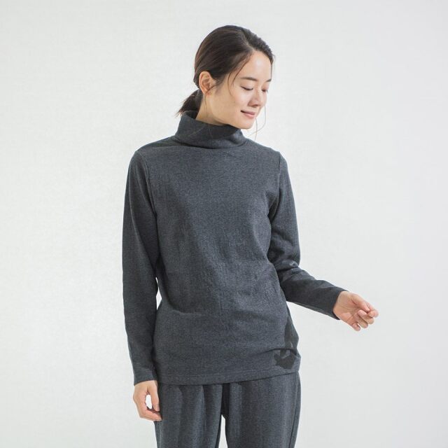 【つちふわ】カットソータートルネックプルオーバー