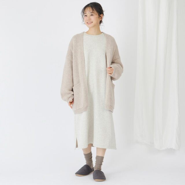 0699TO73359 コットン裏毛起毛ワンピース